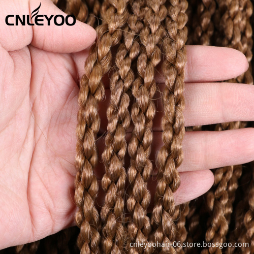 Discount 3D Cubic Twist Crochet Hair 18 Inch Brown 4S Pre-twisted Crochet Braiding Hair Extension For Women